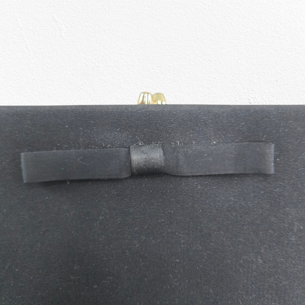 1940s Vintage Black Evening Clutch Kiss Lock Vintage Slim Formal Handbag USA - Picture 2 of 12